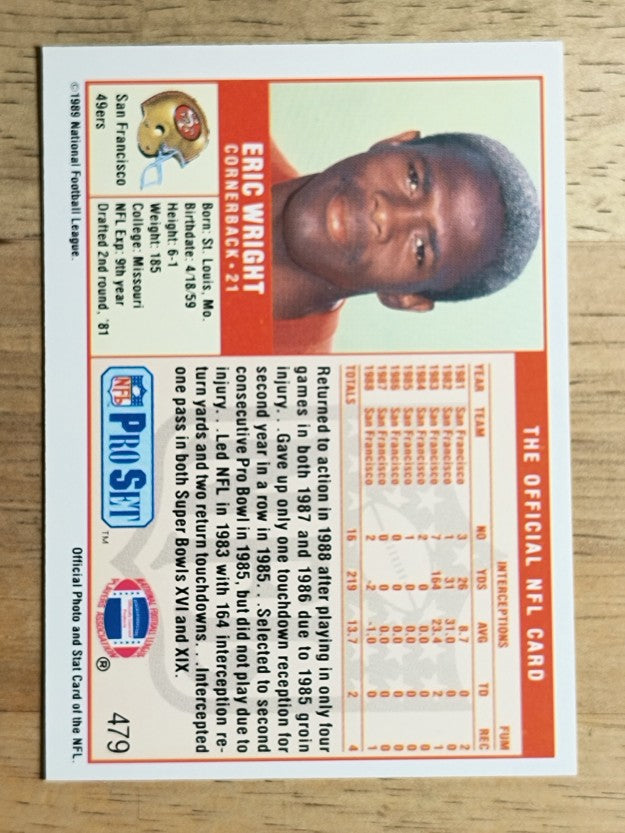 1989 Pro Set #479 Eric Wright