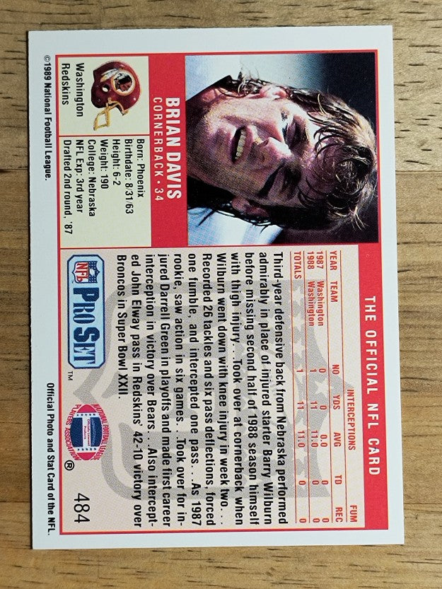 1989 Pro Set #484 Brian Davis RC