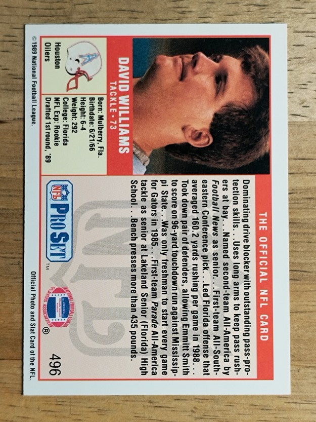 1989 Pro Set #496 David Williams RC
