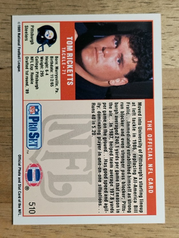 1989 Pro Set #510 Tom Ricketts RC
