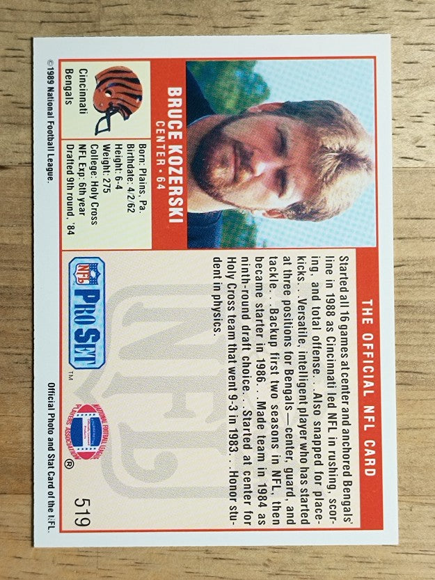 1989 Pro Set #519 Bruce Kozerski RC