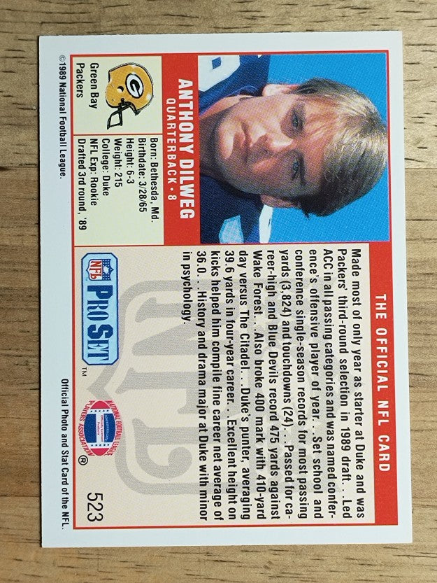 1989 Pro Set #523 Anthony Dilweg RC