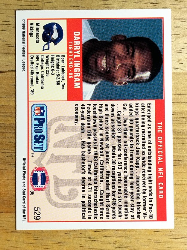 1989 Pro Set #529 Darryl Ingram RC