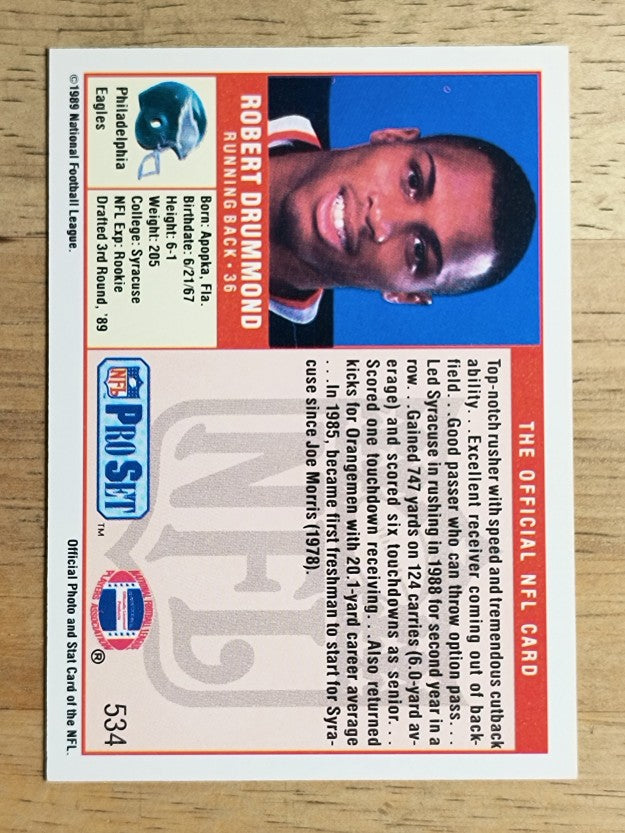 1989 Pro Set #534 Robert Drummond