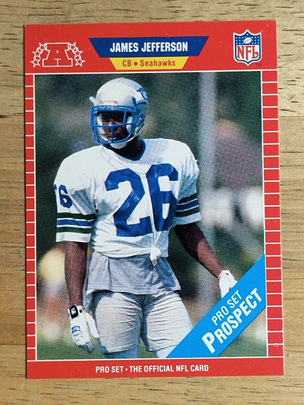1989 Pro Set #539B James Jefferson RC COR/Prospect banner on card front