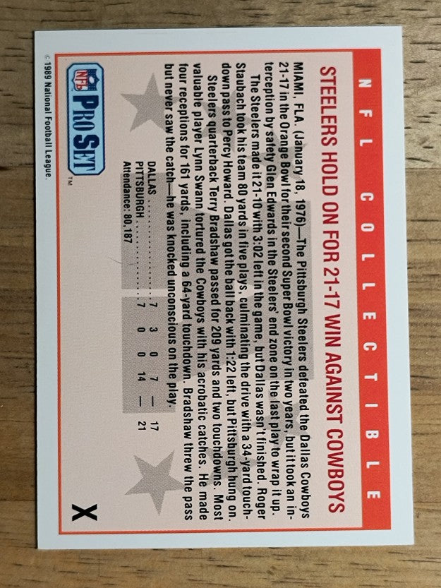 1989 Pro Set Super Bowl Logos #10 Super Bowl X