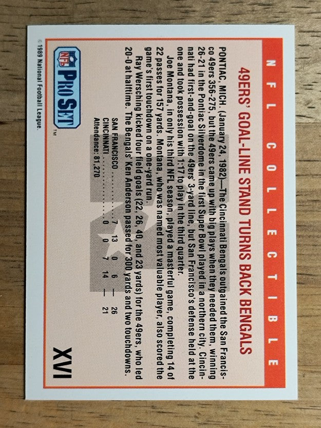 1989 Pro Set Super Bowl Logos #16 Super Bowl XVI