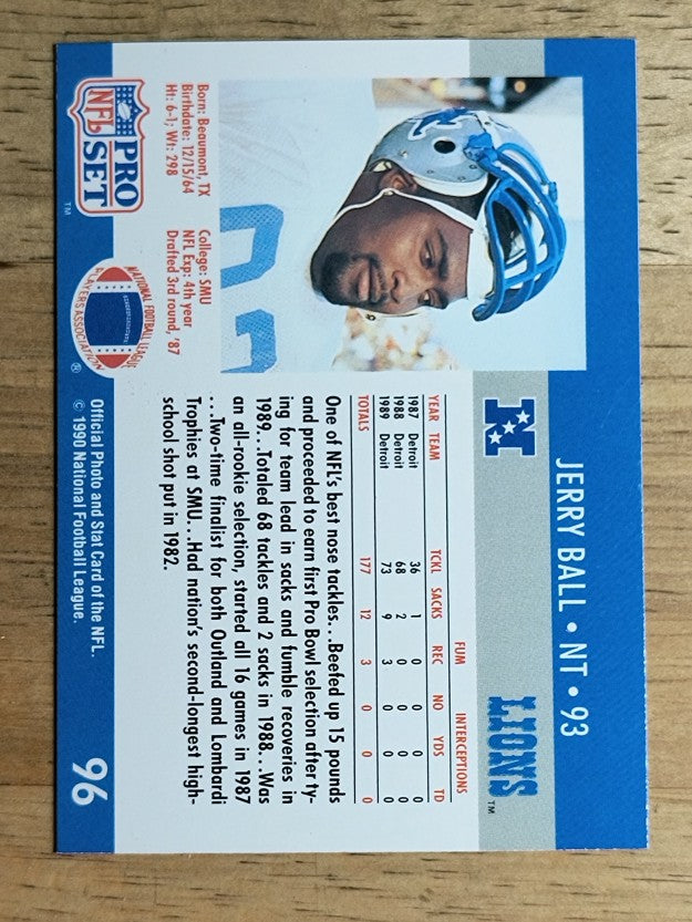 1990 Pro Set #96 Jerry Ball