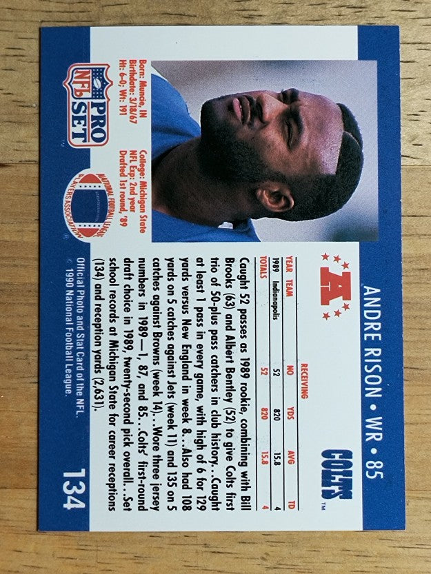 1990 Pro Set #134A Andre Rison/No mention of trade on card front