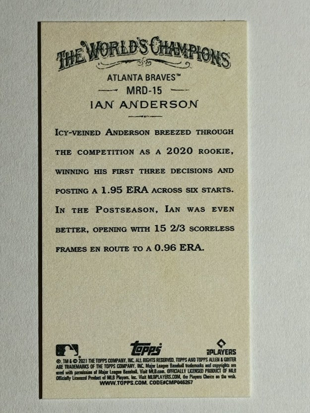 2021 Topps Allen and Ginter Mini Rookie Design Variations #MRD15 Ian Anderson