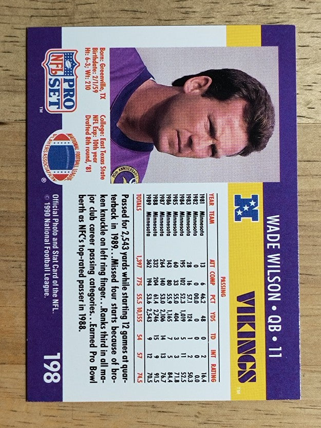 1990 Pro Set #198 Wade Wilson