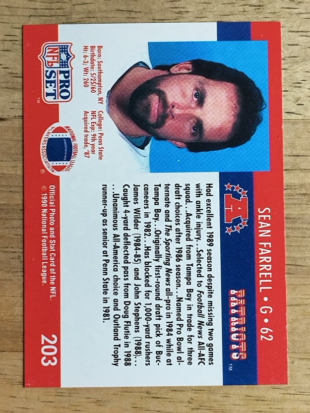1990 Pro Set #203 Sean Farrell