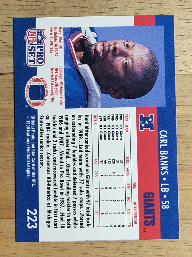 1990 Pro Set #223 Carl Banks