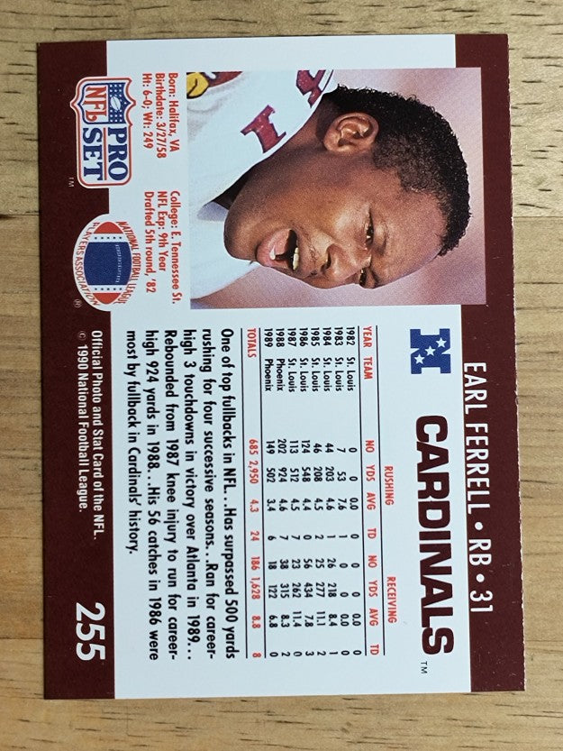 1990 Pro Set #255 Earl Ferrell