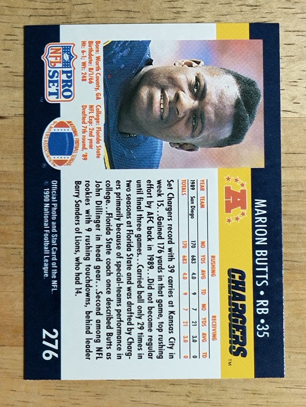 1990 Pro Set #276 Marion Butts
