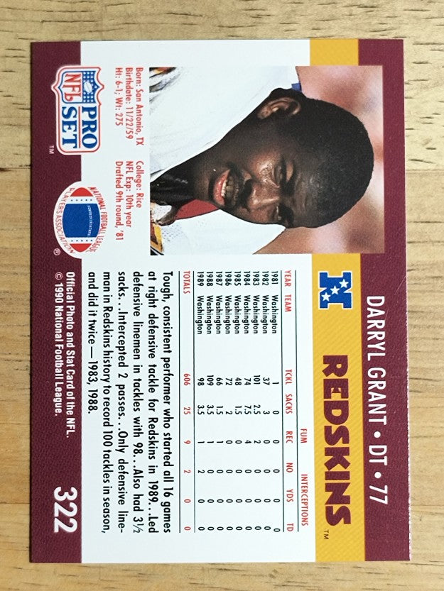 1990 Pro Set #322 Darryl Grant