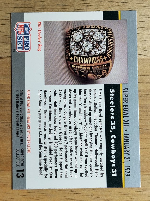 1990 Pro Set Theme Art #13 Super Bowl XIII