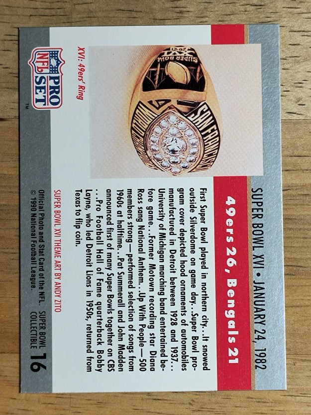 1990 Pro Set Theme Art #16 Super Bowl XVI