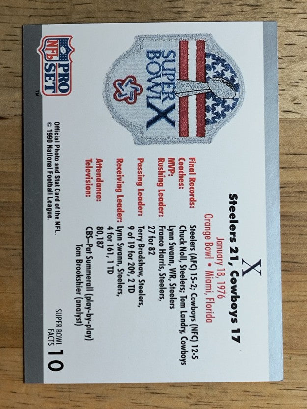 1990-91 Pro Set Super Bowl 160 #10 SB X Ticket