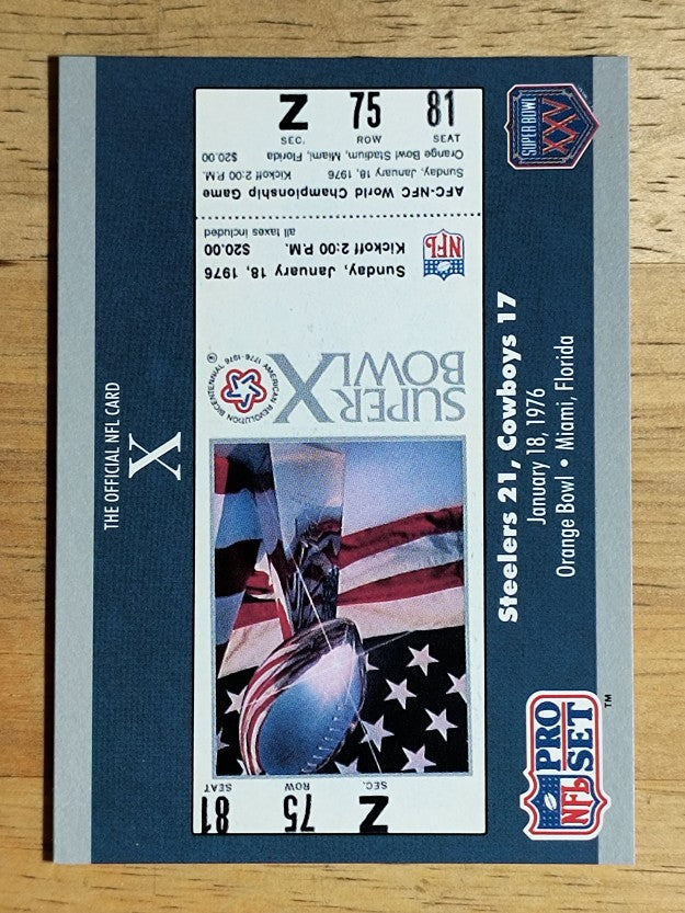 1990-91 Pro Set Super Bowl 160 #10 SB X Ticket