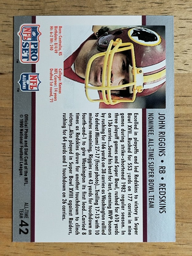 1990-91 Pro Set Super Bowl 160 #42 John Riggins