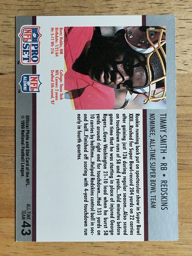 1990-91 Pro Set Super Bowl 160 #43 Timmy Smith
