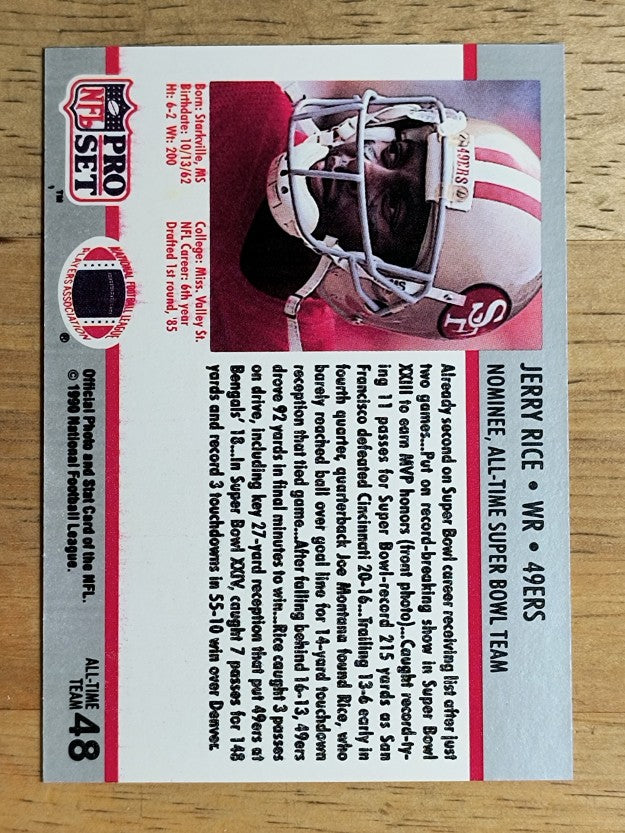 1990-91 Pro Set Super Bowl 160 #48 Jerry Rice