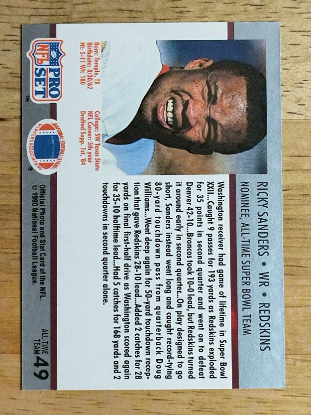1990-91 Pro Set Super Bowl 160 #49 Ricky Sanders
