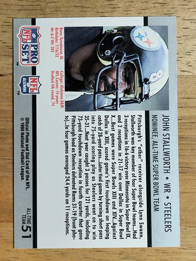 1990-91 Pro Set Super Bowl 160 #51 John Stallworth
