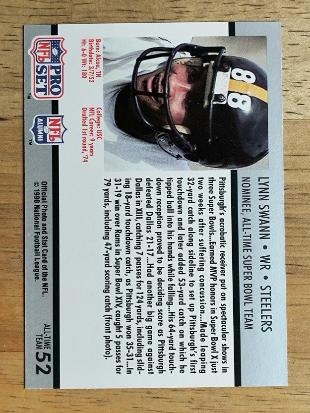 1990-91 Pro Set Super Bowl 160 #52 Lynn Swann