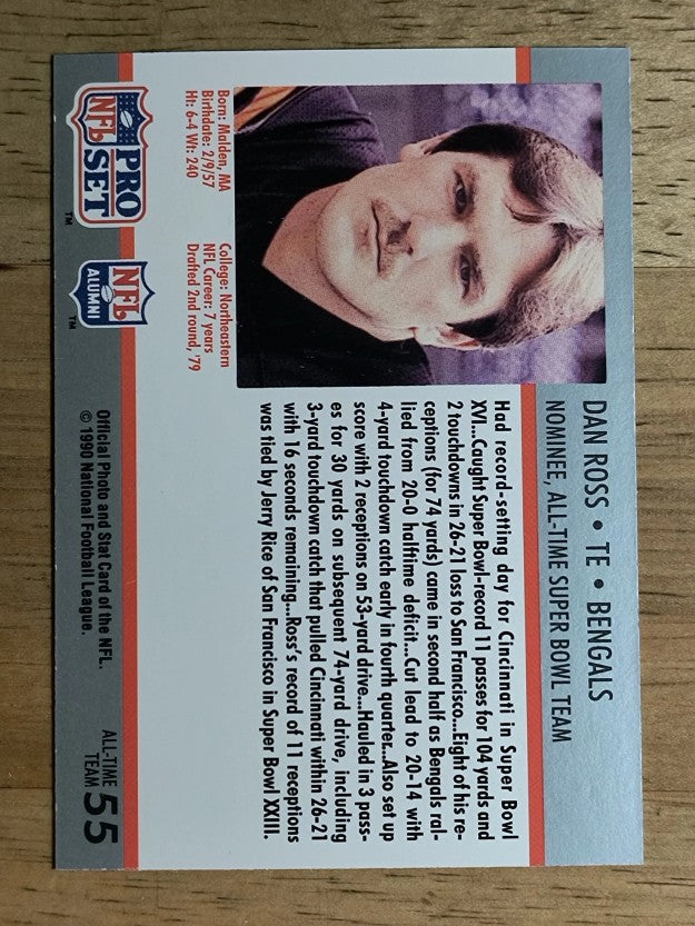 1990-91 Pro Set Super Bowl 160 #55 Dan Ross