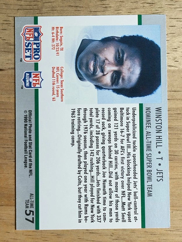 1990-91 Pro Set Super Bowl 160 #57 Winston Hill