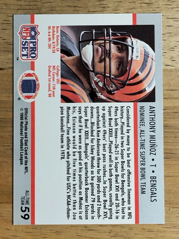 1990-91 Pro Set Super Bowl 160 #59 Anthony Munoz