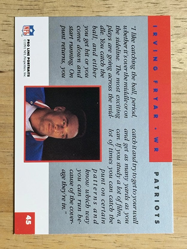 1991 Pro Line Portraits #45 Irving Fryar