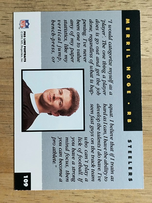 1991 Pro Line Portraits #109 Merril Hoge