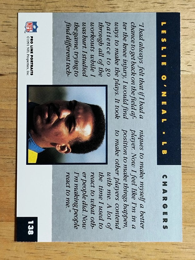 1991 Pro Line Portraits #138 Leslie O'Neal