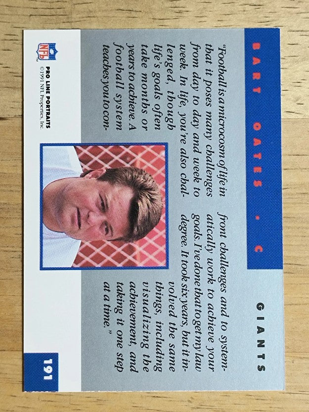 1991 Pro Line Portraits #191 Bart Oates