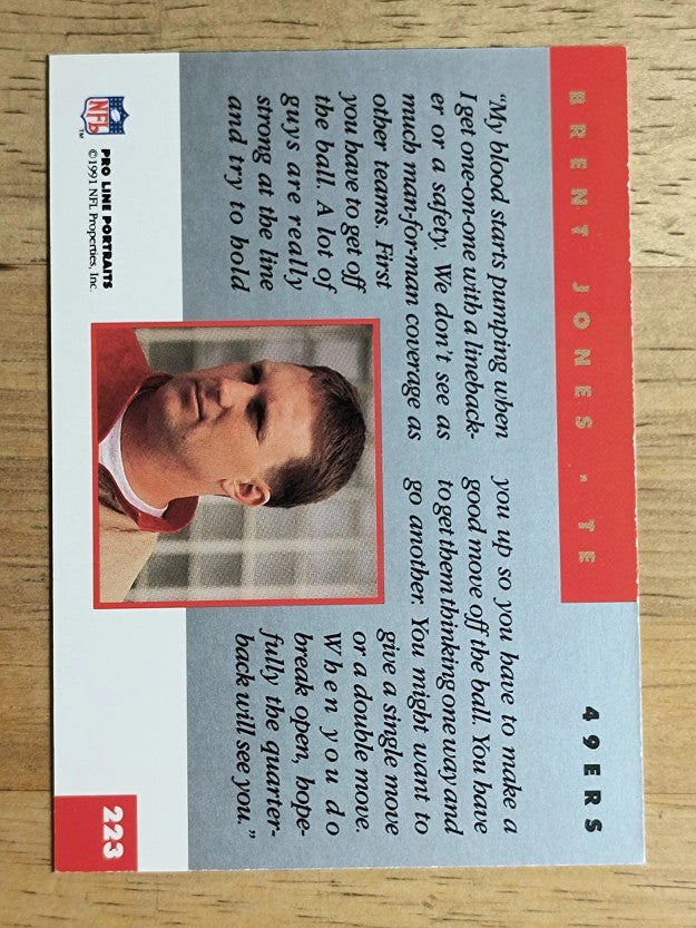 1991 Pro Line Portraits #223 Brent Jones