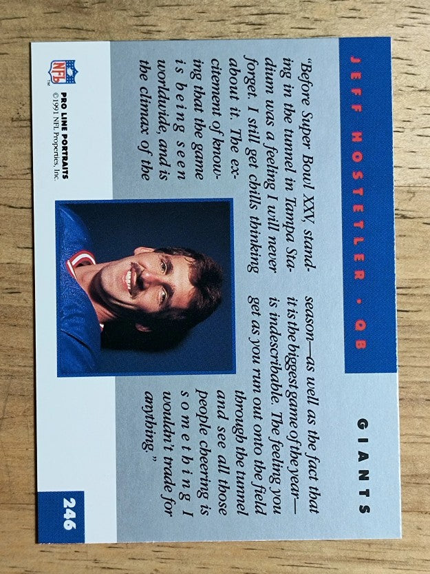 1991 Pro Line Portraits #246 Jeff Hostetler