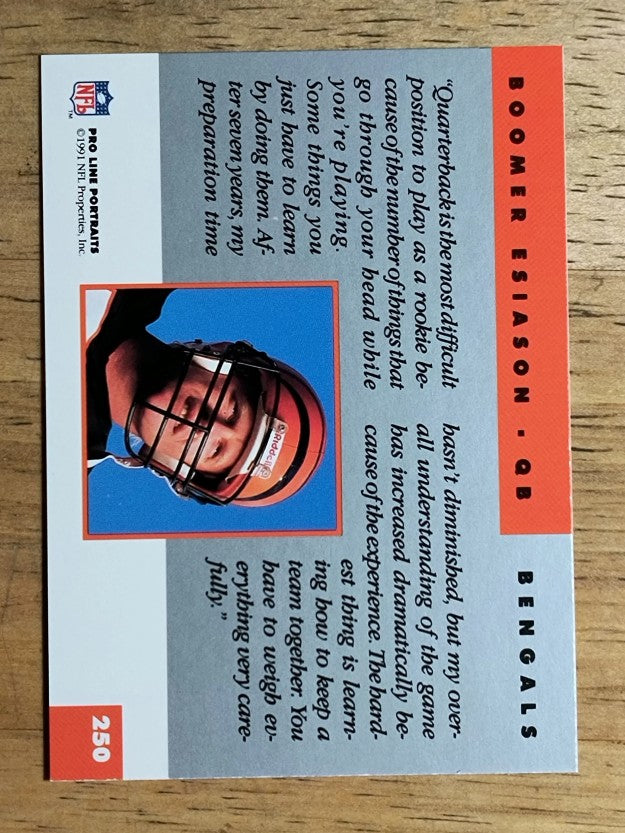 1991 Pro Line Portraits #250 Boomer Esiason