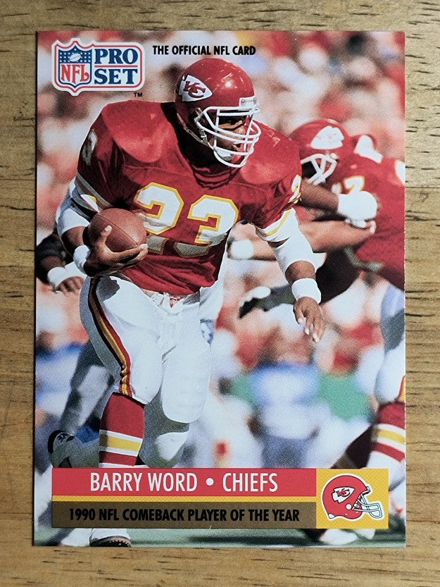 1991 Pro Set #7 Barry Word/NFL Comeback Player/of the Year