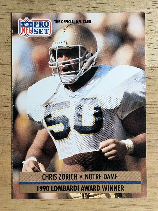 1991 Pro Set #33 Chris Zorich RC