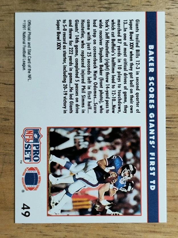 1991 Pro Set #49 Stephen Baker SB