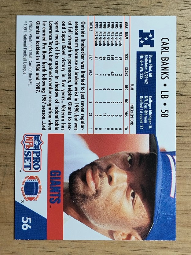 1991 Pro Set #56 Carl Banks