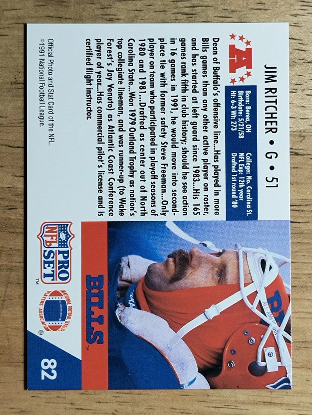 1991 Pro Set #82 Jim Ritcher