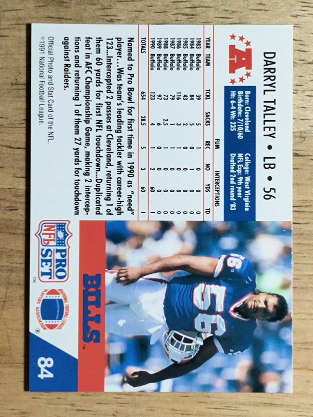 1991 Pro Set #84 Darryl Talley