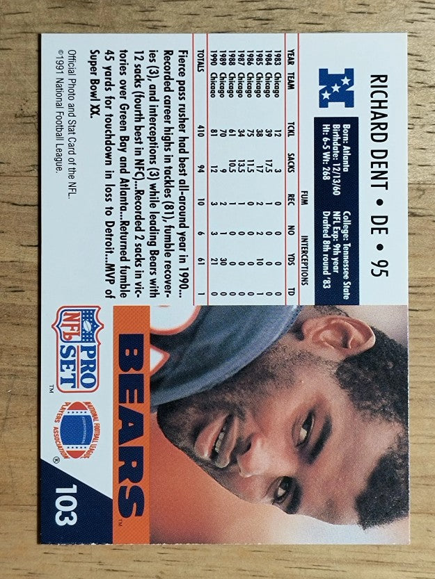 1991 Pro Set #103 Richard Dent