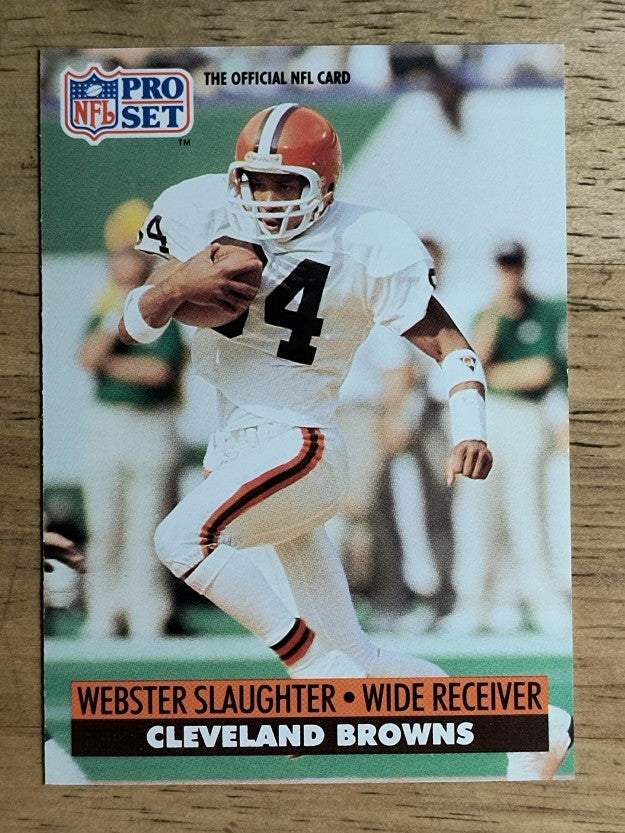 1991 Pro Set #125A Webster Slaughter/NFLPA logo on back