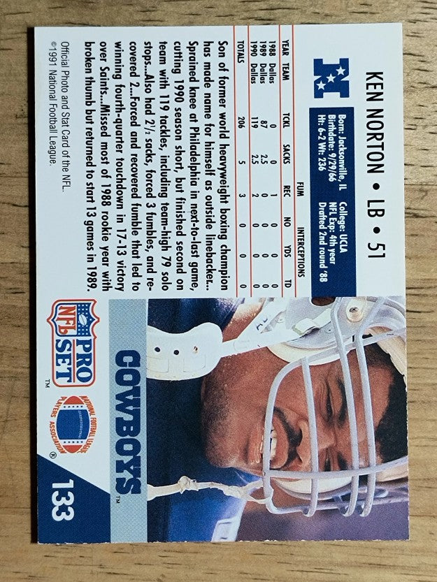 1991 Pro Set #133 Ken Norton