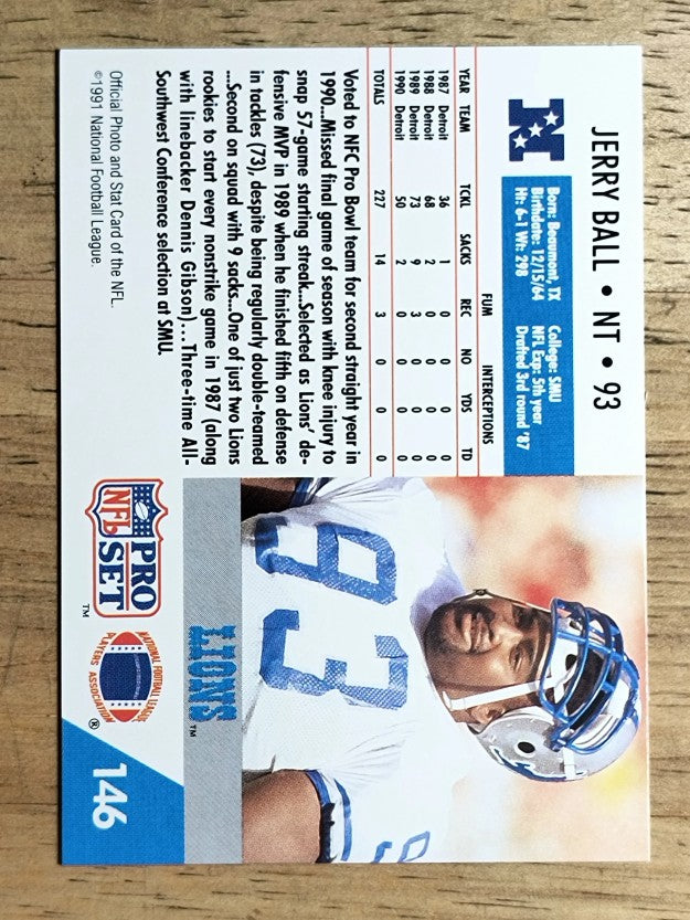 1991 Pro Set #146 Jerry Ball
